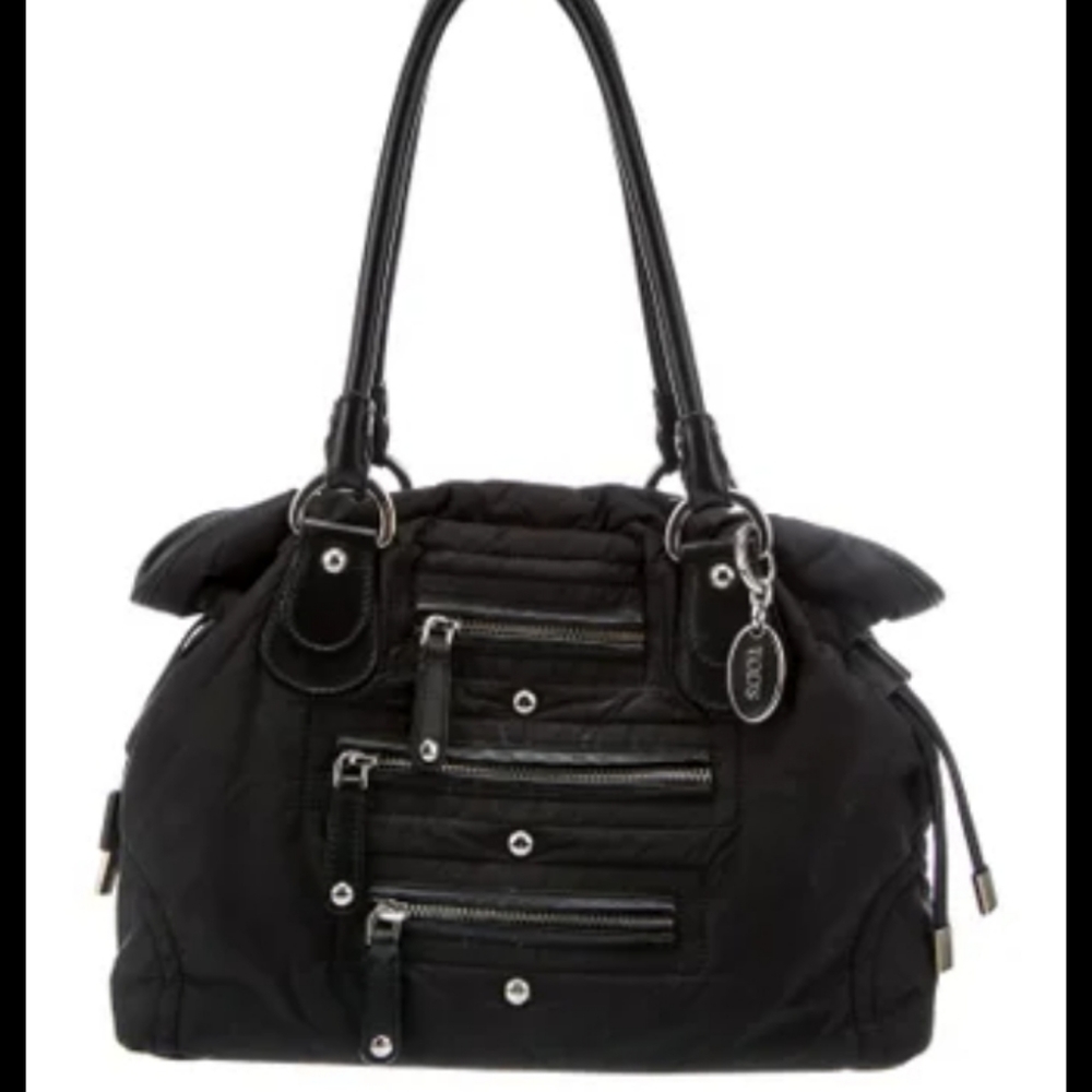 Tods nylon with leather handle handbag